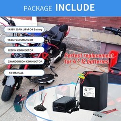 48V 30Ah Lifepo4 Battery Pack for E B_ike Sc_ooter E_bi/ke 5A Charger 50A BMS