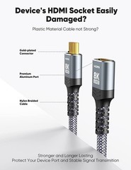 8K HDMI Extender 2-Pack – Ultra High Speed, 1FT, Braided, Compatible with PS5…