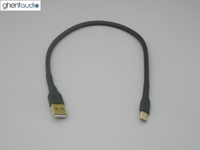 U05 (0.5m 1.5ft)—USB(A to microB) Star Quad Silver-Plated DAC HiFi Audio Cable
