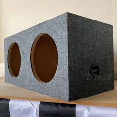 Dual 10 Inch Sealed Heavy Duty Car Subwoofer Box Sub Enclosure w/ Grey Carpet