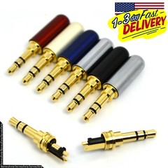 Lot 3.5mm 3 Pole Male Repair headphone Jack Plug Metal Audio Soldering US -b231
