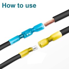 220x Waterproof Heat Shrink Spade Wire Connectors Electrical Crimp Terminals set