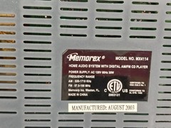 MEMOREX MX4114 CD PLAYER UFO STEREO *TESTED MAIN UNIT ONLY* VINTAGE COMPACT DISC
