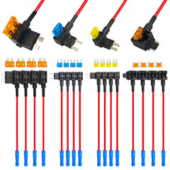 16 Pack 4 Types Fuse Tap,12V Car Add-A-Circuit Fuse Tap Holder | Standard Mini M