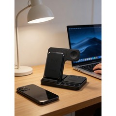 3in1 Wireless Charging Station, Portable Fast Wireless Charger for iPhone Watch