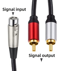 XLR to RCA Splitter Cable 3Pin XLR Female to Dual RCA Male Audio Patch Cord