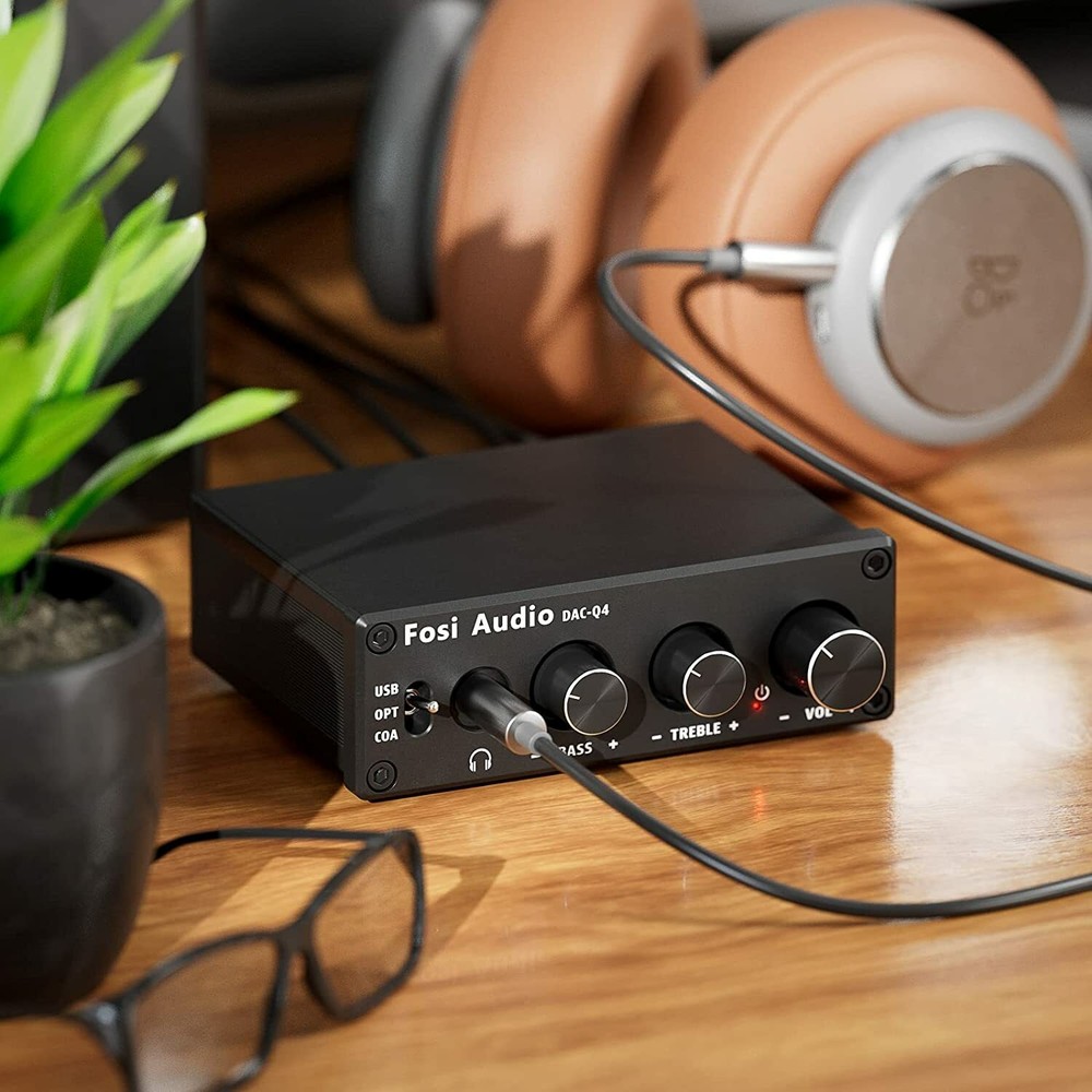 Fosi Audio Q4 Headphone Amplifier Mini Stereo DAC 24-Bit 192 KHz USB for Speaker