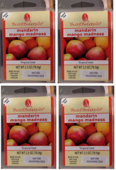 NEW SCENTSATIONALS MANDARIN MANGO MADNESS 2.5 OZ WAX MELTS – LOT OF 4 PACKAGES