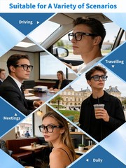 AI Smart Glasses Bluetooth HD Video Recording Voice Assistant for iOS Android