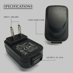 Rocketfish HNB050050U AC Wall USB Power Supply Adapter Charger 5V DC 0.5A 500mA