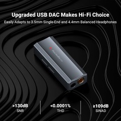 Fosi Audio DS2 USB C to AUX Headphone Amp DAC Dongle Dual Output DSD256 Jack NEW