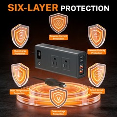 200W Car Power Inverter DC 12V to AC 110V Converter Adapter Charger Outlet US