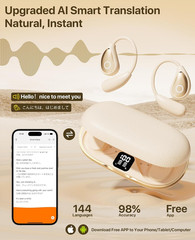 AI Translation Earbuds Real Time Translator for 144 Languages, iOS Android