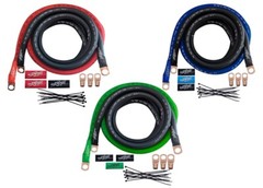 Sky High Car Audio E-Series 4 Gauge Big 3 BLUE/BLACK Electrical Wiring Kit