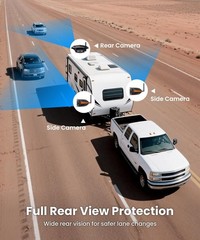 AUTO-VOX WF4 Wireless RV Camera System For Driving &Reversing 7.2″ 1080P Monitor