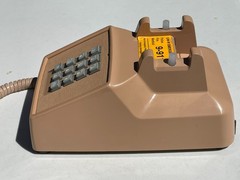 ITT Vintage Rotary Desktop Phone Tan Push Dial