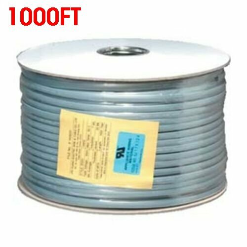 1000FT 26AWG 6 Conductor Stranded Telephone Phone Line Flat Cable Cord 1000’Feet