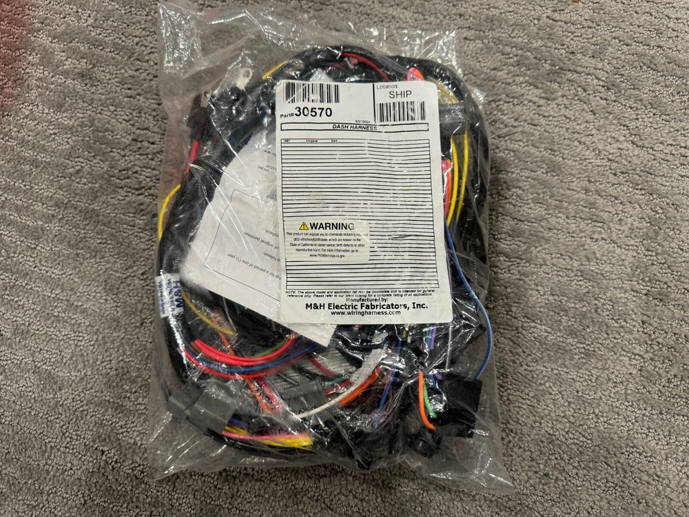 Dash wiring harness for 1967 Dodge Dart – Year One PN HU304A – M&H PN 30570
