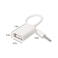 Oxsubor AUX to USB Adapter, 3.5mm Male Audio Jack TO USB, white