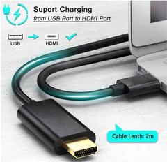 USB to HDMI Adapter Cable, USB 3.0 to HDMI Cable Male HD 1080P Monitor Display A