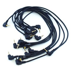 2pcs Right Angle 30cm 2.5mm Stereo Male to 2.5mm Male Aux Audio Adapter Cable US
