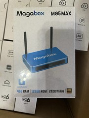 New 2026 Magabox MG5 MAX + Backlit Remote – 8k UHD, 128GB – Voice Command – DVR