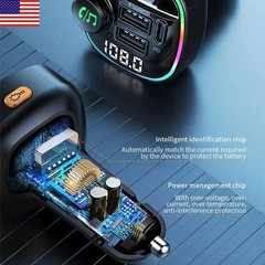 Bluetooth FM Transmitter Car Adapter Hands Free Radio USB Charger AUX Audio