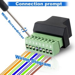 RJ45 Breakout Board Female to 8 Pin Screw Terminal Adapter 2 PCS Cat5/Cat6