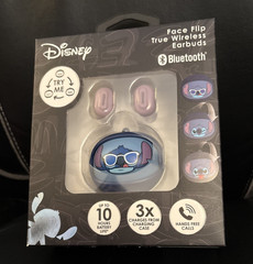 Disney STITCH Face Flip True Wireless Earbuds, up to 10 hours of battery life