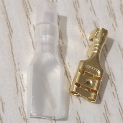 100 Sets Brass Female Spade Terminals 4.8mm Wire Connectors Insulating Sleeve US