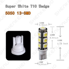 10X Super White T10 Wedge 13-SMD 12V LED Light bulbs W5W 2825 158 192 168 194 BF