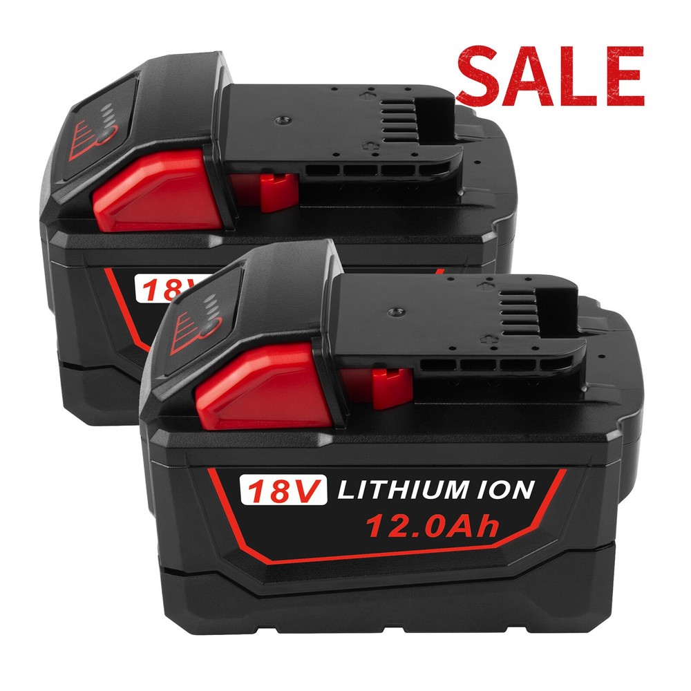 2P For Milwaukee for M18 Lithium Ion 12.0Ah Extended Capacity Battery 48-11-1860