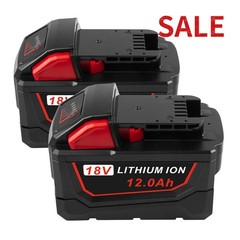 2P For Milwaukee for M18 Lithium Ion 12.0Ah Extended Capacity Battery 48-11-1860