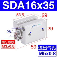1pcs AirTAC SDA16X5/10/15/20/25/30/35/40/45/50 Stroke 5~50mm Cylinder