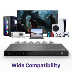 HDMI 5 In 1 Out 5×1 Port 4K UHD HDR Auto Scaling Selector Switch Adapter Hub Box