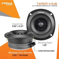 2x PRV 240W Shallow Super Tweeter TW350Ti-4 SLIM 3.5″ Bullet 4 Ohms Titanium