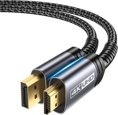 4K DisplayPort to HDMI Cable 10FT JSAUX DP to HDMI Male Video UHD 2K@120Hz4K NEW