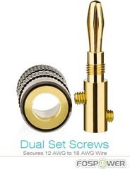 Banana Plugs 12 Pairs / 24 pcs, Closed Screw 24K Gold Plated Speaker Plug Connec