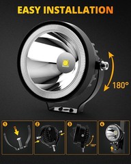 4 Inch Round LED Pod Lights, 60W 6000LM LED Spot Off Road/Driving/Fog Lights for