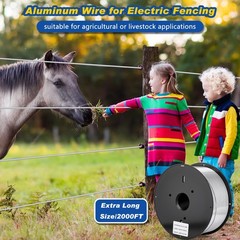 Gisafai 2000 ft 14 Gauge Aluminum Wire for Electric 2000 14 Gauge, silver