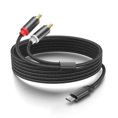 USB Type-C to 2 RCA Male Stereo Audio Cable USB-C Jack Converter Adapter Android