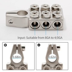 Battery Terminal Connector 12 Way Connectors 8awg Up To 4/0xl Awg Gauge Posit…