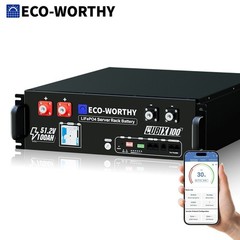 ECO-WORTHY 5120Wh 48V 100AH LiFePO4 Lithium Battery UL1973& UL9540A& CEC Listed.