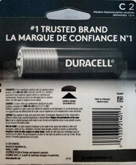 Duracell Copper Top C Coppertop 10 YEAR Alkaline Batteries 1.5 Volt 2 Pack