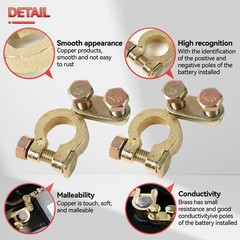 Top Post Angle Type Brass Car Battery Terminal Pole Connector Clamp Disconnect