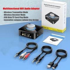 LED Bluetooth 5.0 Receiver Transmitter Wireless 3.5mm AUX to RCA HiFi Adapter C