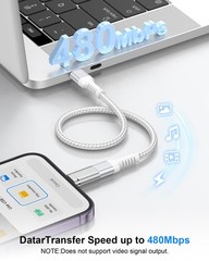 USB C to Lightning Adapter 4Pack, Type-C Female iPhone Male Small, Sliver