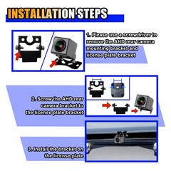 Reverse Rear Camera License Plate Bracket, Installation Holder for Backup View C