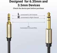 ProSound Braided 1/8 to 1/4 Stereo Audio Cable for Guitar & Devices