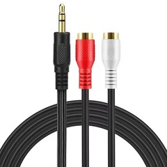 3.5mm AUX Stereo to 2 RCA Female Audio Y Cable Adapter Cord MP3 iPod Music AV